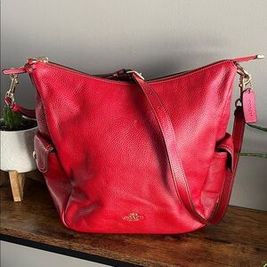 Coach Vibrant Red Leather Bag